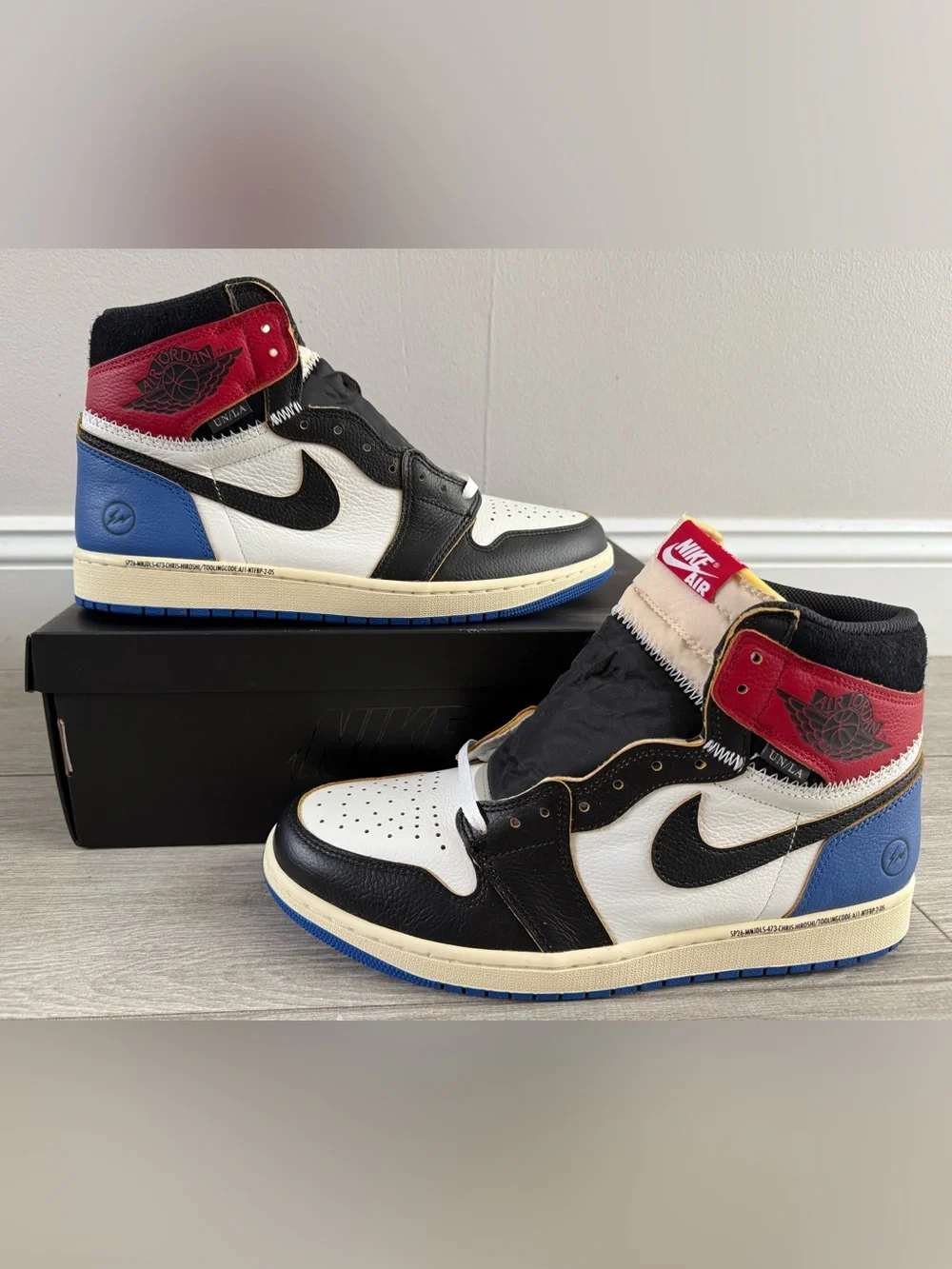 Fragment Union LA Air Jordan 1 Retro High Varsity Red IO7847-002 Black Royal 12